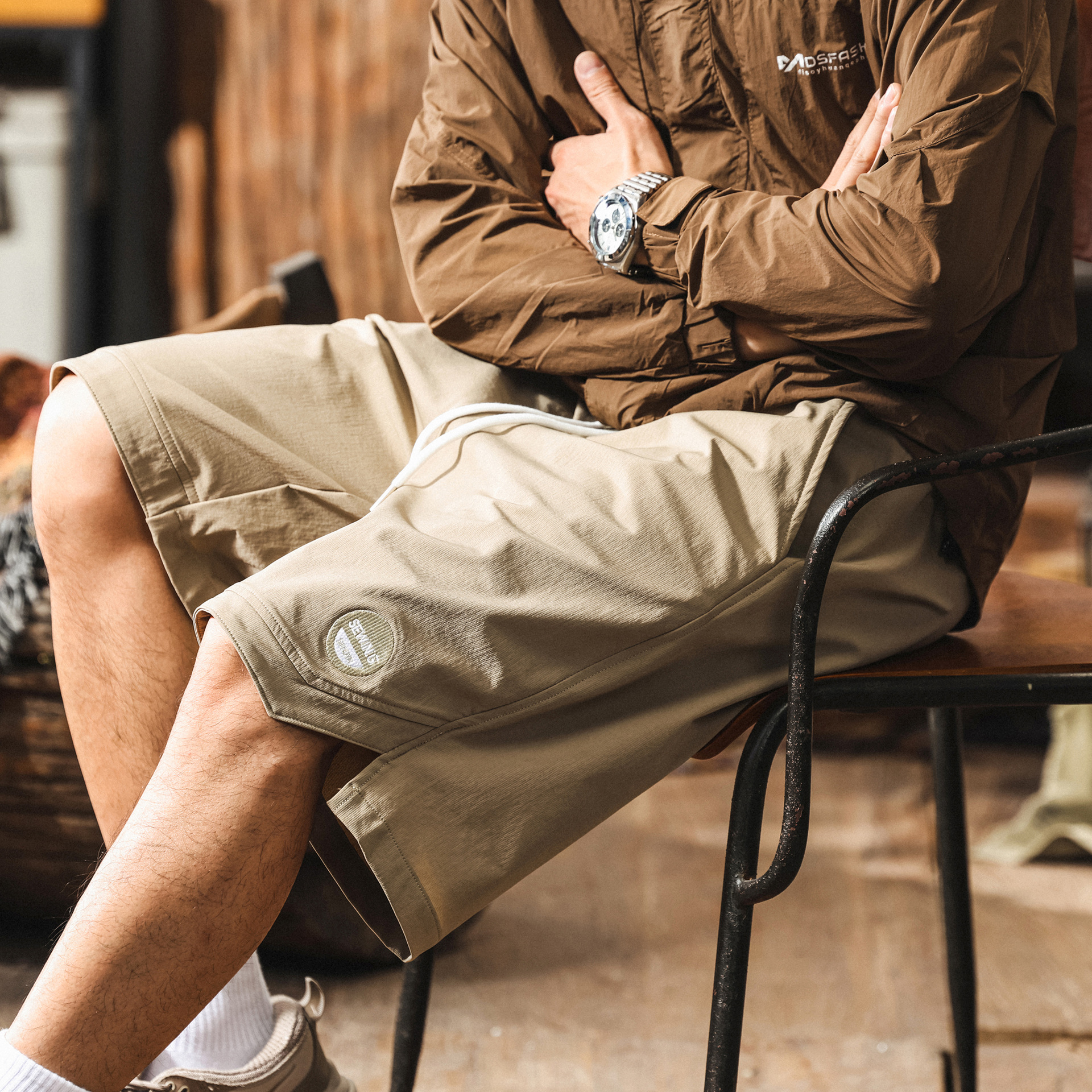 美式山系戶外短褲男夏季薄款2025新款潮牌寬鬆大碼休閒男生五分褲