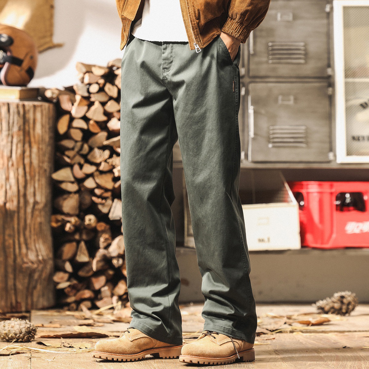 美式復古重磅工裝褲男士褲子2025新款秋季休閒褲男寬鬆直筒長褲潮