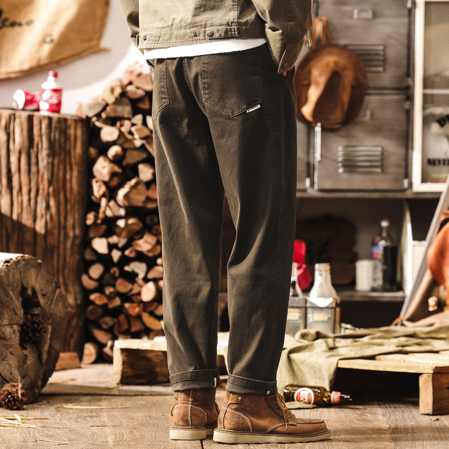 美式復古工裝褲男2025新款簡約褲子男秋季寬鬆直筒潮牌男士休閒褲