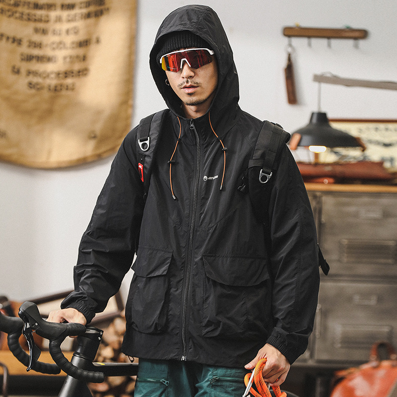 傑雷諾男士冰絲涼感防曬衣夏季戶外騎行抗紫外線寬鬆男生薄款外套