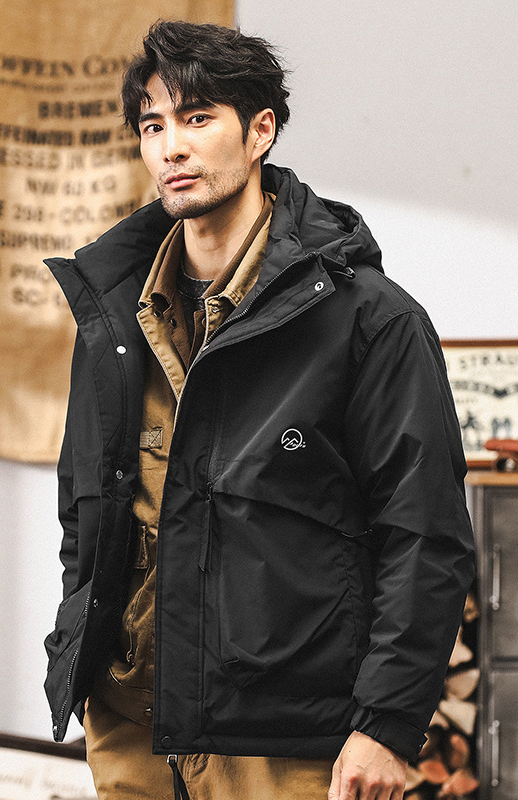 美式石墨烯90%灰鴨絨工裝羽絨服男冬季2024新款戶外機能保暖外套