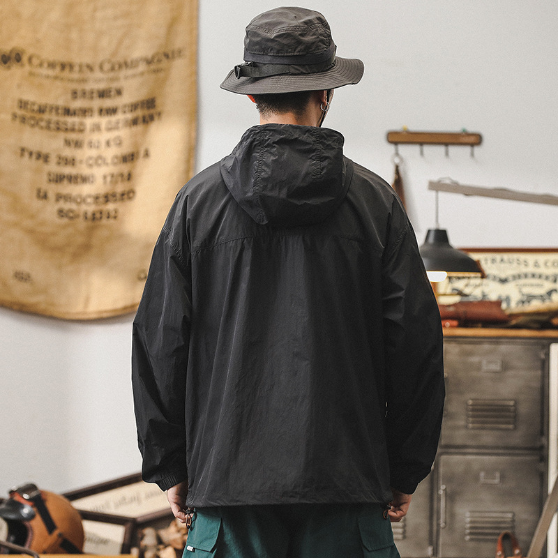 傑雷諾男士冰絲涼感防曬衣夏季戶外騎行抗紫外線寬鬆男生薄款外套