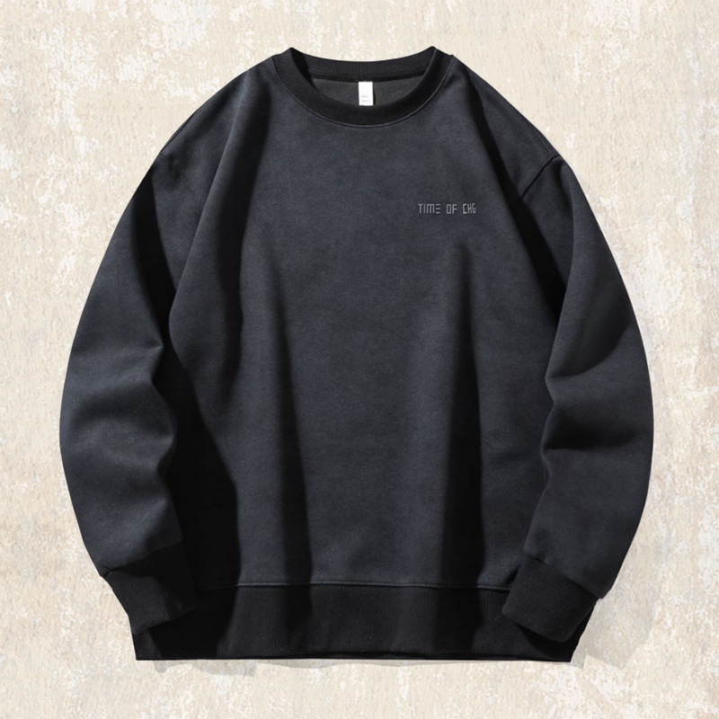 美式復古350g重磅衛衣男秋季新款潮牌雲霧炒洗做舊寬鬆休閒上衣男