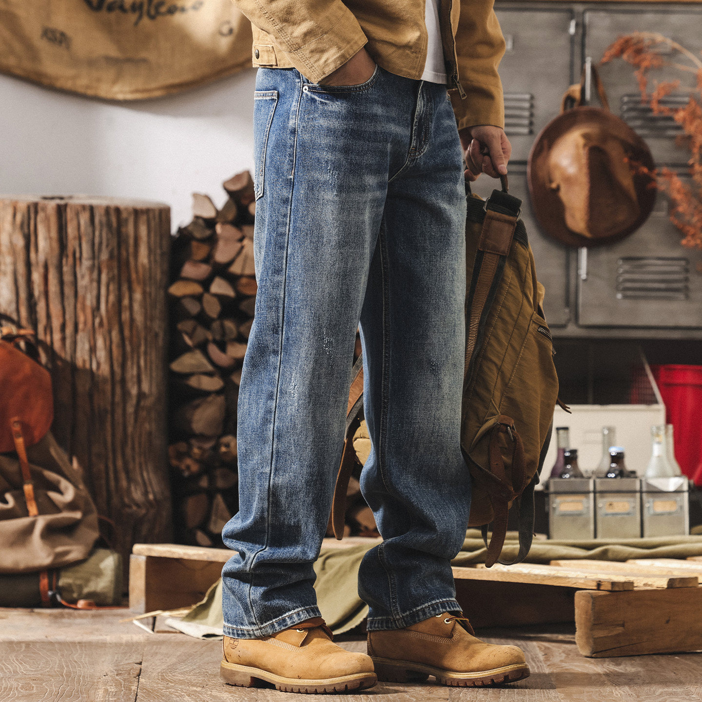 美式復古春季牛仔褲男款寬鬆直筒2026新款簡約水洗春秋休閒長褲子