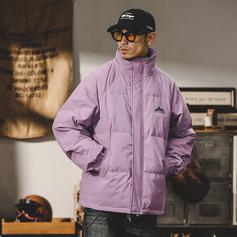 多巴胺輕薄羽絨服男冬季美式潮流高級感簡約保暖加厚服外套