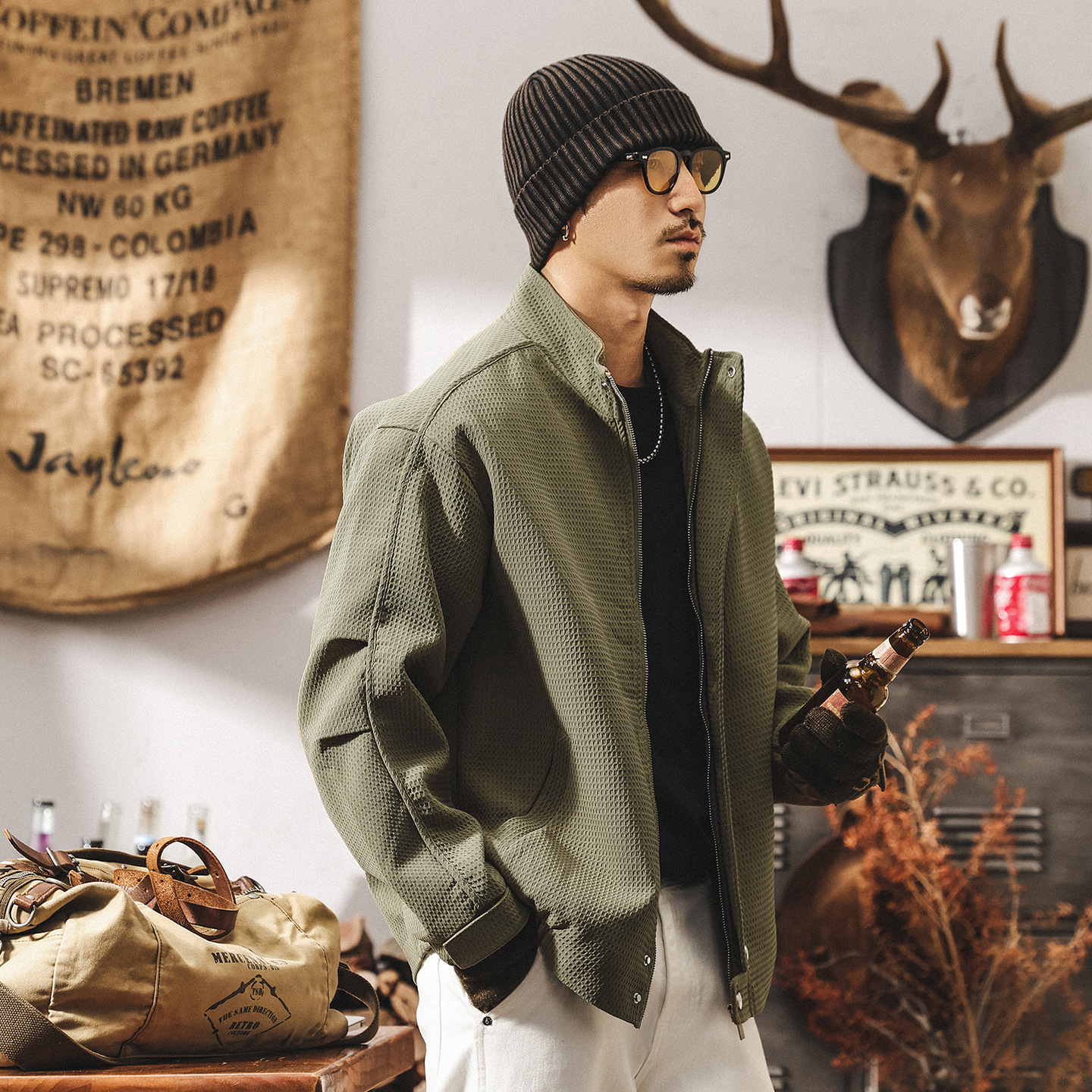 美式復古加厚保暖工裝棉服男士外套冬季新款潮牌休閒寬鬆夾克棉衣