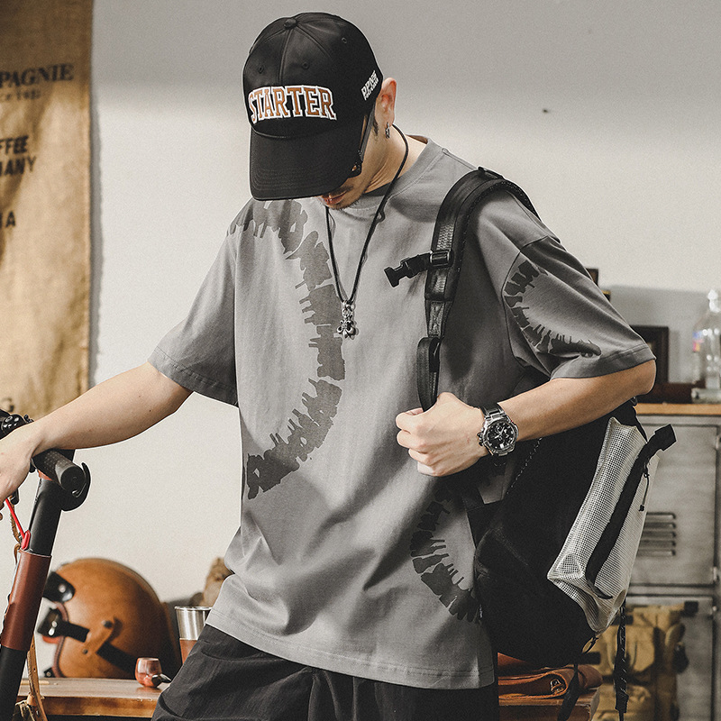 杰雷諾美式復古280g重磅T恤男短袖夏季新款寬鬆上衣半截袖男裝潮T