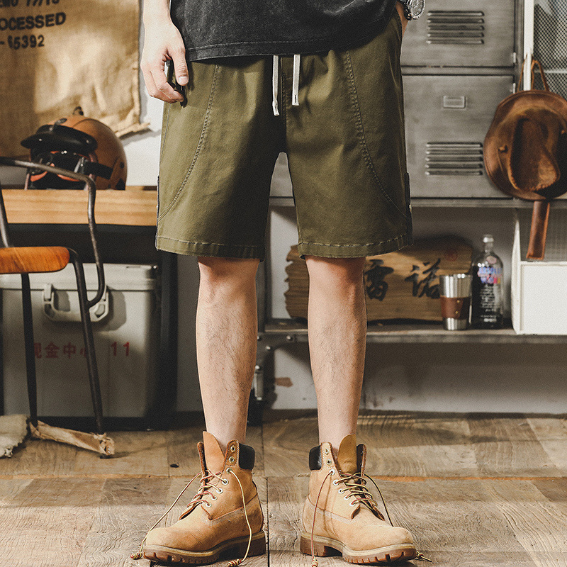 杰雷諾美式經典工裝短褲男夏季復古潮流休閒戶外機能彈力五分中褲