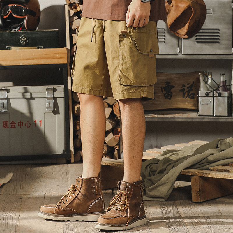 杰雷諾美式復古工裝短褲男款夏季機能ins潮流寬鬆大碼休閒五分褲