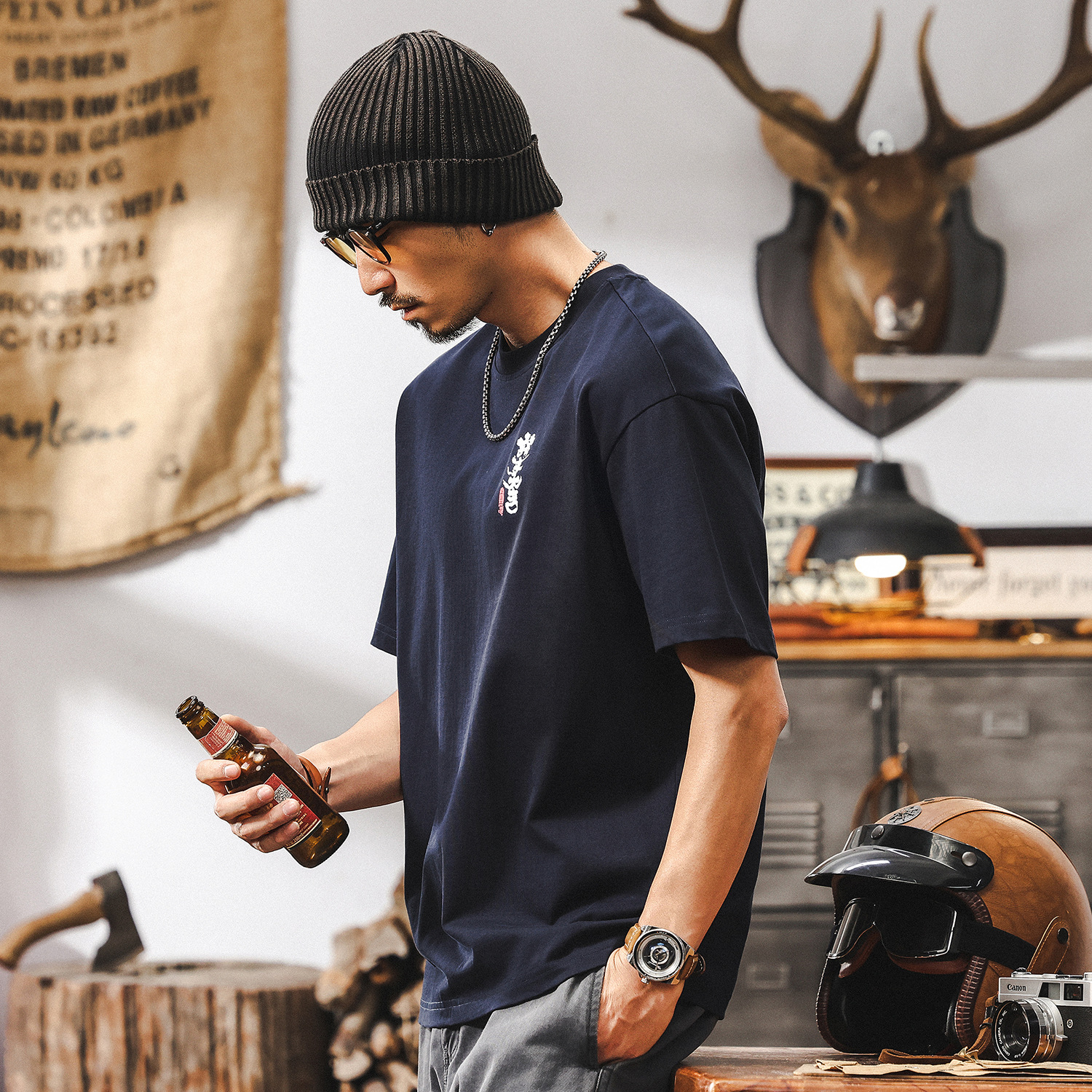 【7A級抗菌除蟎】涼感T恤夏季短袖男款潮牌印花寬鬆半袖上衣