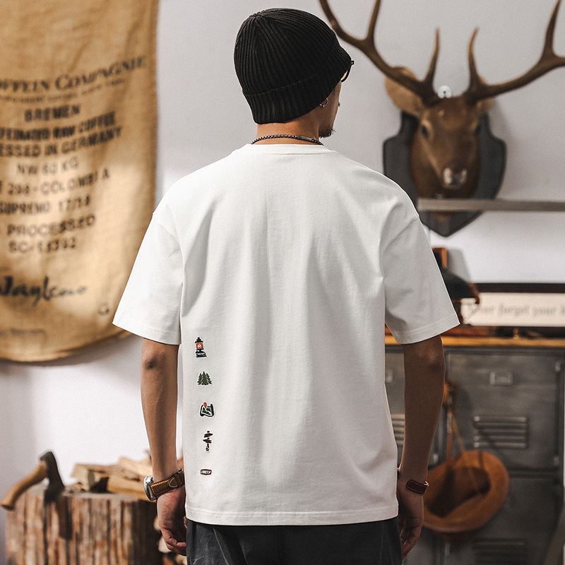 親膚抗菌涼感短袖男T恤2025新款夏季美式重磅250g白色半袖衣服男T