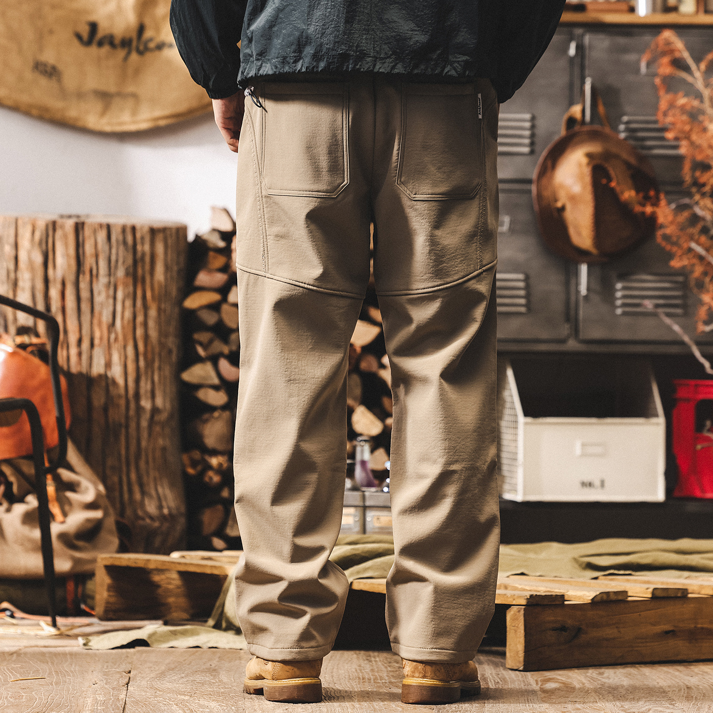 美式復古加絨工裝褲子男直筒冬季潮牌加厚機能傘兵褲寬鬆休閒長褲