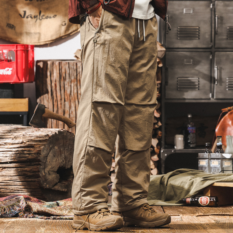 美式復古冬季防寒戶外登山羽絨褲男外穿加厚保暖工裝機能滑雪褲男