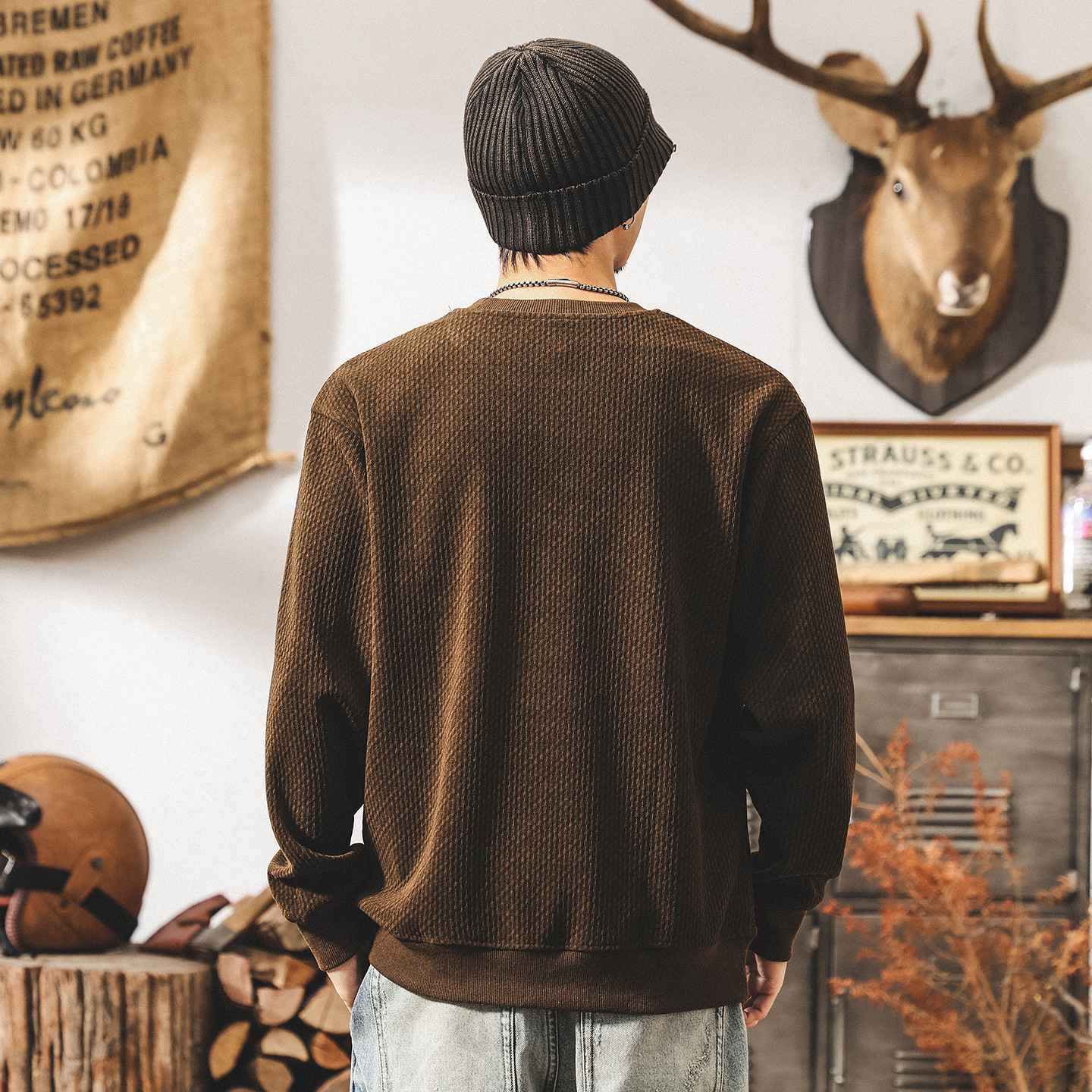 新中式繡花國潮400g重磅歐絨棉衛衣男春秋款潮牌復古寬鬆男士上衣