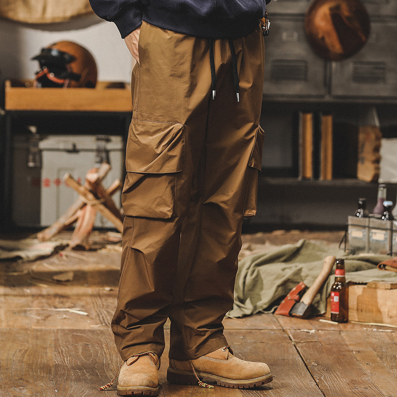 美式工裝褲子男春季2024新款戰術機能褲子男潮流寬鬆直筒休閒褲男