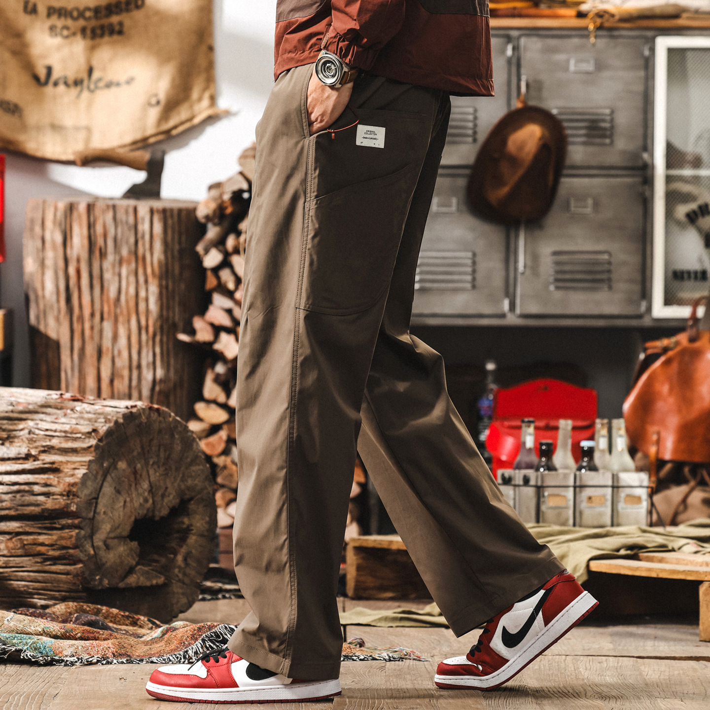 美式復古戶外機能速幹工裝褲子男夏季新款潮牌寬鬆垂感男士休閒褲