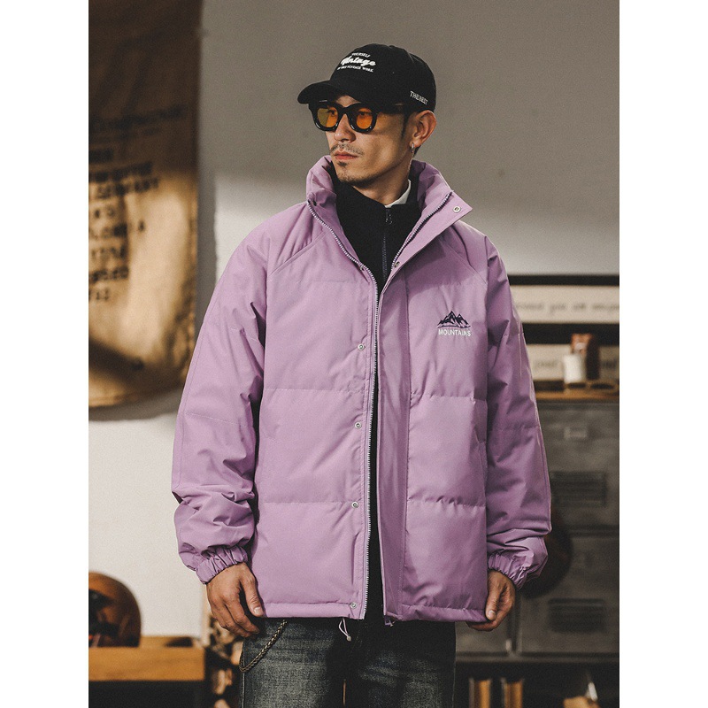 多巴胺輕薄羽絨服男冬季美式潮流高級感簡約保暖加厚服外套