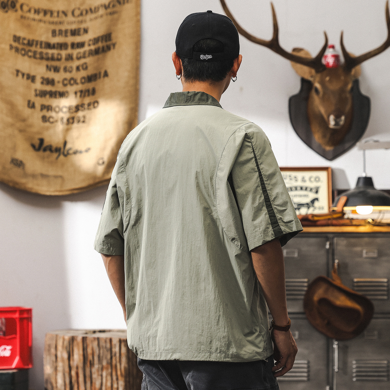 美式山系速乾短袖T恤男寬鬆夏季2025新款半截袖戶外機能Polo衫男