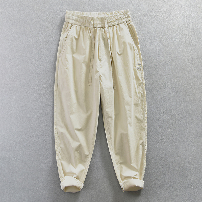 杰雷諾冰絲褲子男夏季薄款冰感男士休閒褲寬鬆直筒簡約百搭錐形褲