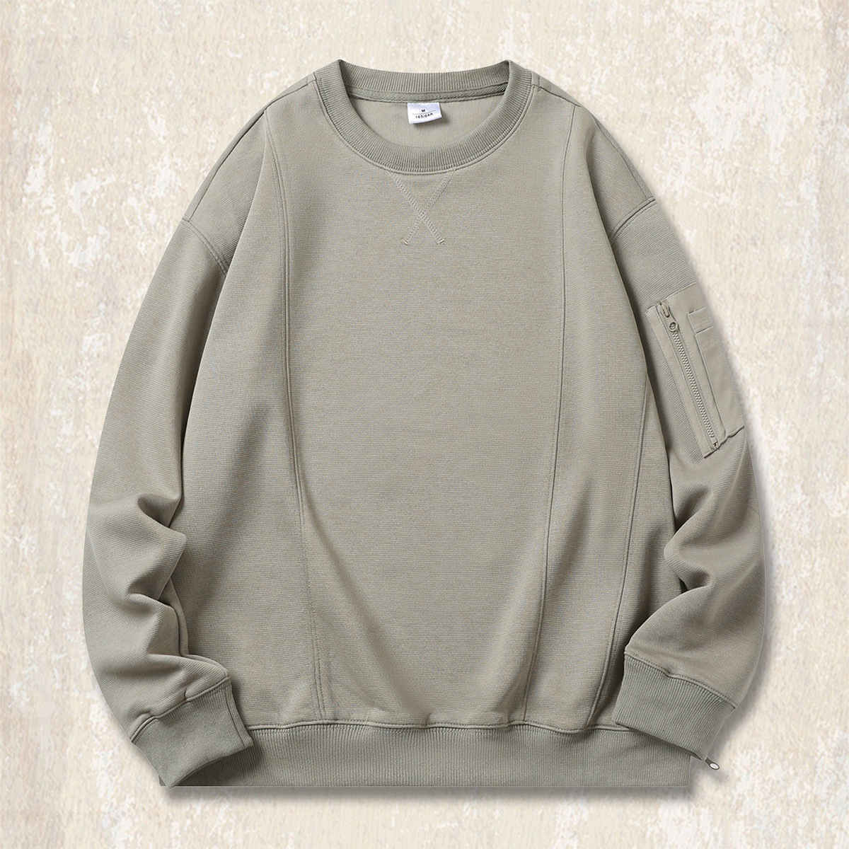 美式復古衛衣男春秋2025潮牌寬鬆大碼男裝拼接口袋潮流秋季上衣男