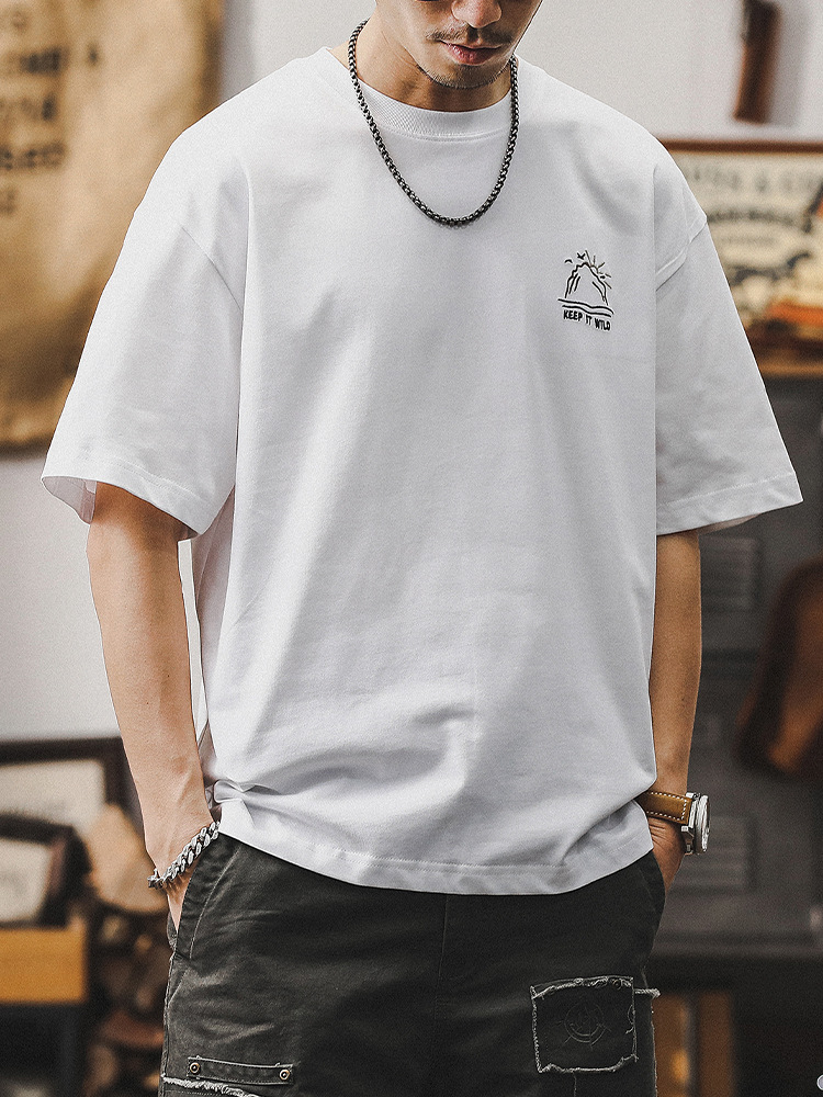 杰雷諾重磅白色短袖T恤男士夏季2024新款潮牌潮流大碼美式衣服男