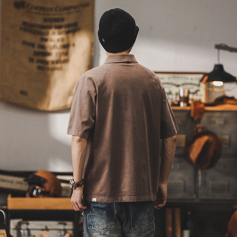 杰雷諾美式Polo衫男短袖夏季男士300g重磅T恤男寬鬆上衣半袖體恤