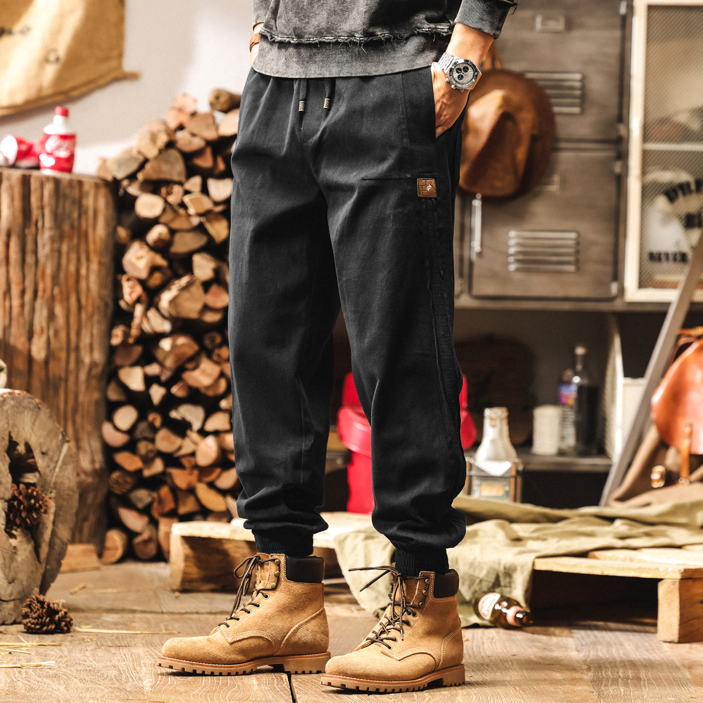 美式復古工裝褲子男秋季2025新款潮牌百搭男褲直筒寬鬆男士休閒褲