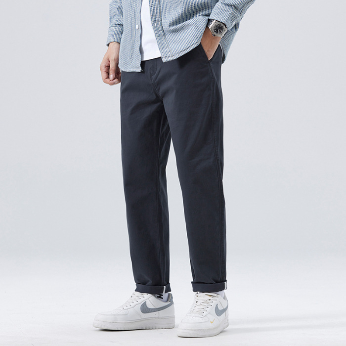 美式復古簡約工裝褲男春季2025新款潮牌寬鬆直筒輕熟通勤休閒褲男