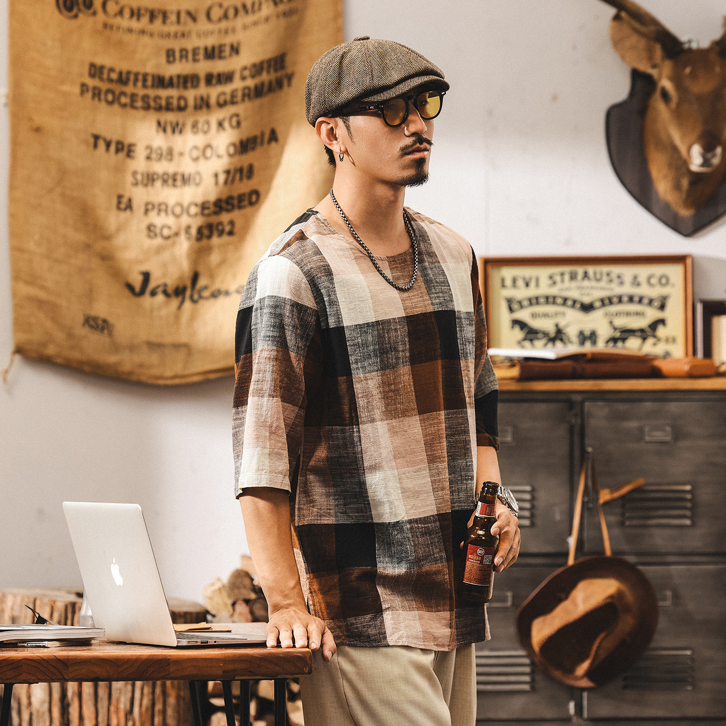 古典中式國風棉麻男士短袖t恤夏季新款潮牌老錢風復古休閒上衣男T