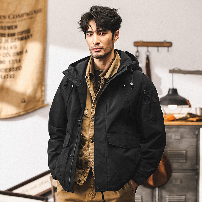 美式復古工裝外套男秋季2024新款潮牌獵裝機能夾克戶外男款衝鋒衣