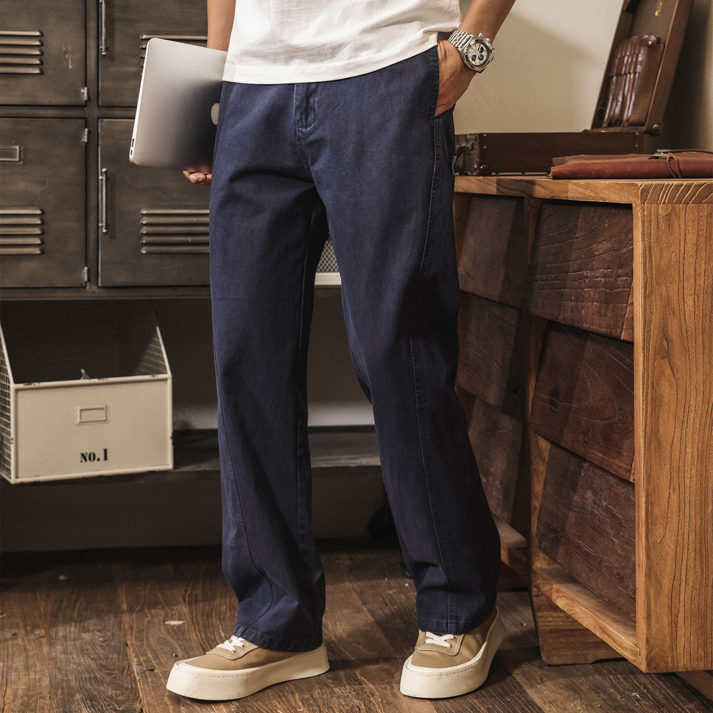 美式復古重磅工裝褲子男春季2026新款潮牌直筒長褲寬鬆休閒褲