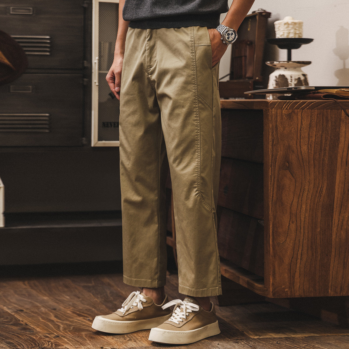 美式復古冰絲薄款九分褲子男直筒夏季2026新款寬鬆春夏男士休閒褲