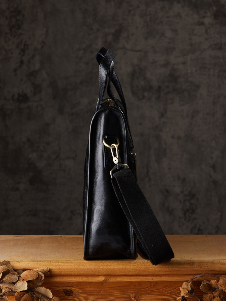 手工植鞣皮手提包男士商務包休閒時尚單肩斜挎包頭層牛皮公文包潮