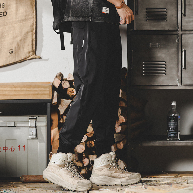 冰絲涼感薄款運動褲子男夏季新款休閒褲男寬松山系戶外通勤速乾褲