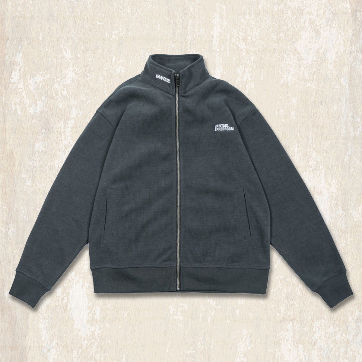 美式復古歐棉絨380g重磅衛衣男春秋潮牌新款寬鬆半高領針織外套男