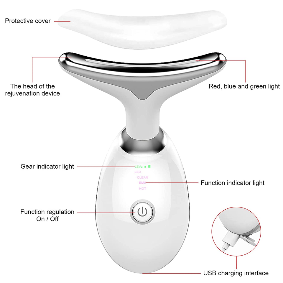 Firming Wrinkle Removal Device for Neck Face, Face Skin Rejuvenation for Face & Neck Beauty Facial Massager Device, Neck Tightening Device, Glossy and Smooth 