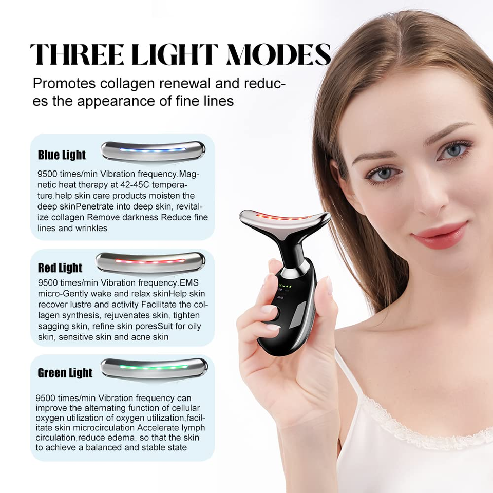 Firming Wrinkle Removal Device for Neck Face, Face Skin Rejuvenation for Face & Neck Beauty Facial Massager Device, Neck Tightening Device, Glossy and Smooth 