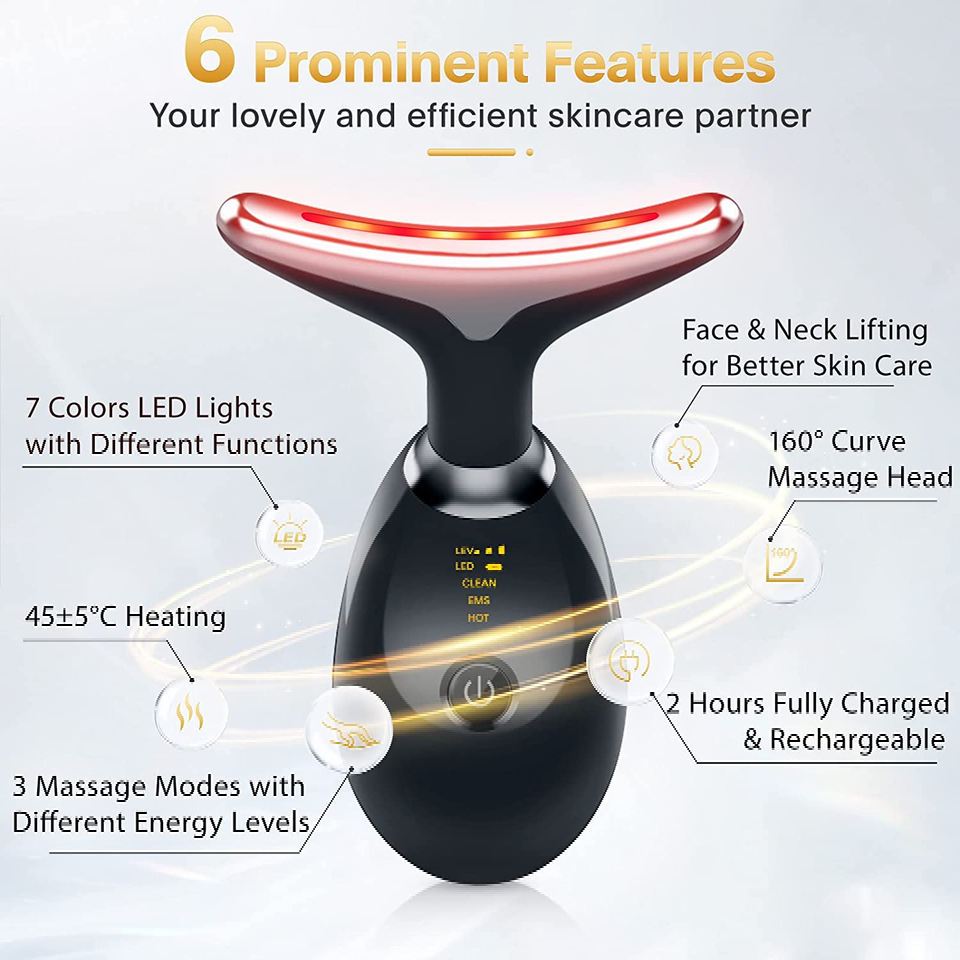 Firming Wrinkle Removal Device for Neck Face, Face Skin Rejuvenation for Face & Neck Beauty Facial Massager Device, Neck Tightening Device, Glossy and Smooth 