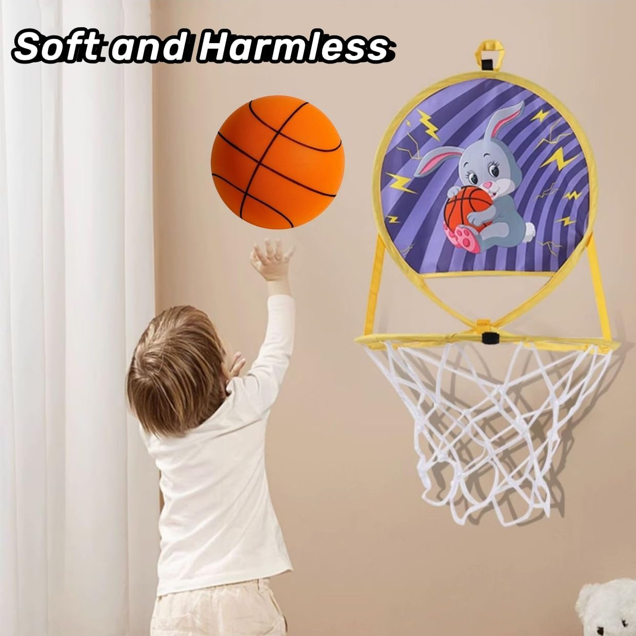 Silent Basketball 29.5/27.5/25.5inch - Standard Hush Handle Basketball, Quiet Basketball Dribbling Indoor, Silent Swish Basketball, Silent Training Foam Basketball for Indoor