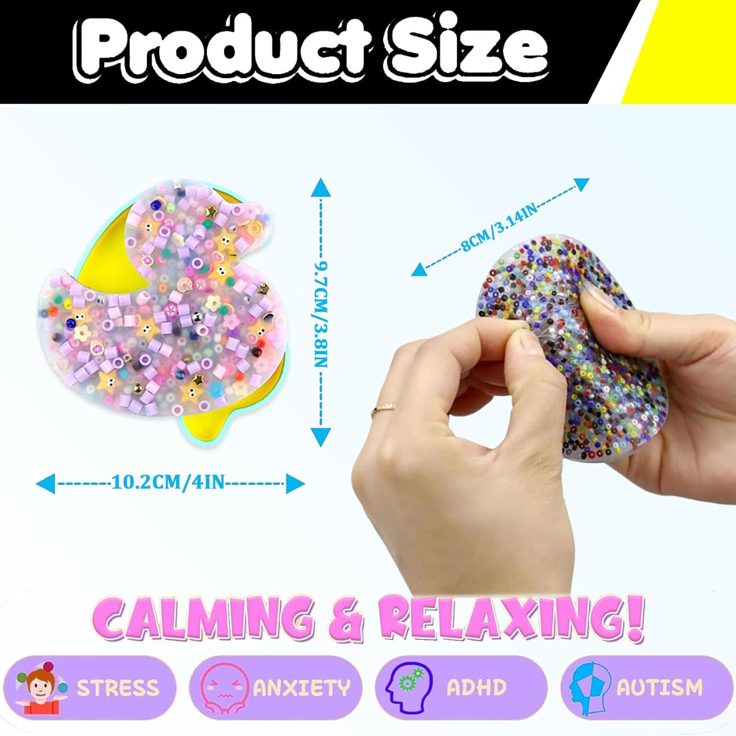 Picky Pad Fidget Beads, 2 Pack Anti Skin Picking Fidget Toys, Pick Pads Anxiety, Fidget Toys Adults Skin Picking Trichotillomania, Home Office Decor Executive Desk Toys