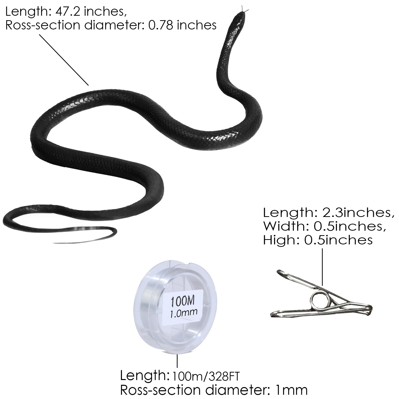 Mespluin Golf Snake Prank with String and Clip, Snake On A String Prank, Realistic Snake Prank That Chases People, Cooler Fake Snake Prank Prop for Teasing Friends