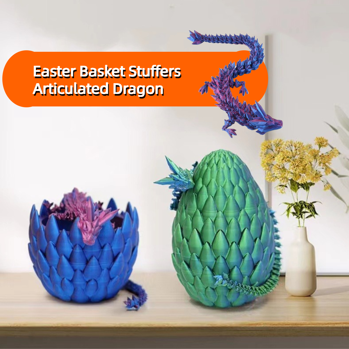 3D Printed Dragon Eggs Easter Basket Stuffers Eggs with Toys Inside