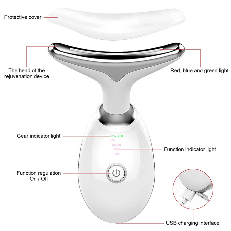 Firming Wrinkle Removal Device for Neck Face, Face Skin Rejuvenation for Face & Neck Beauty Facial Massager Device, Neck Tightening Device, Glossy and Smooth 