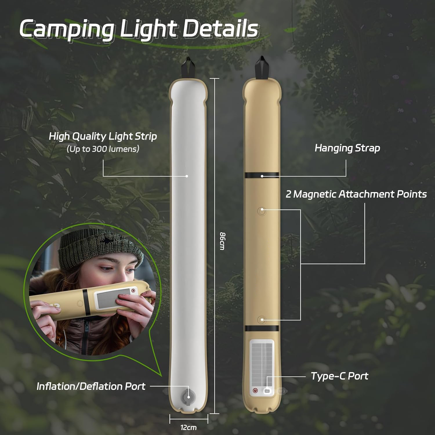 Inflatable LED Tube Camping Light: Illuminate Your Adventures