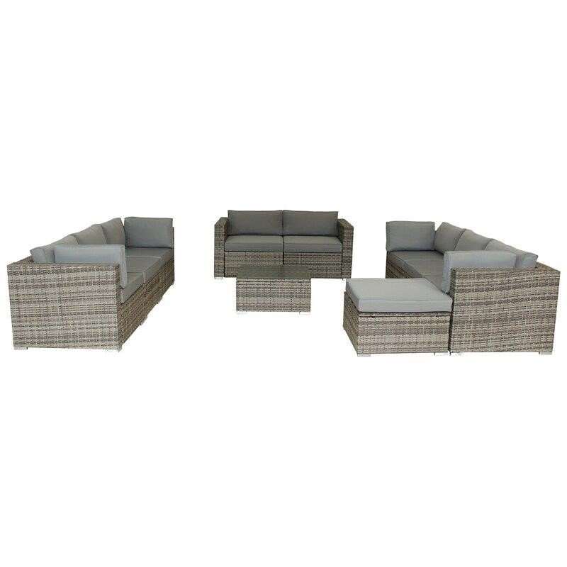 Epley Wicker/Rattan 9 Person Seating Group with Cushions