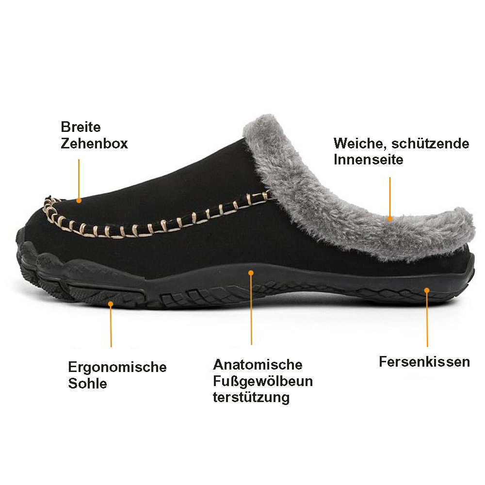 Saphirvogel™ Herren Fleece Comfy Handmade Stitch Slip-on Hausschuhe