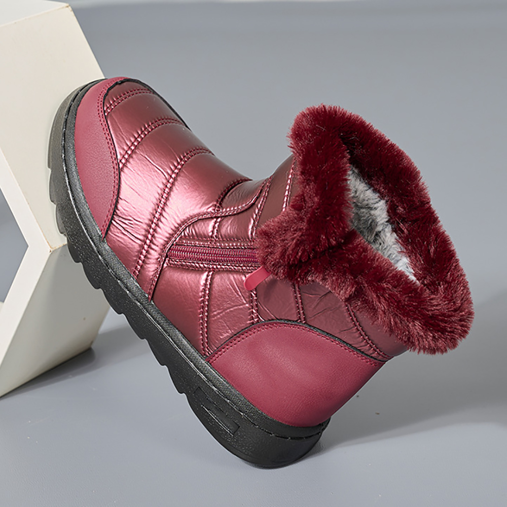 Figcoco Winter women's outdoor waterproof and warm fleece snow boots