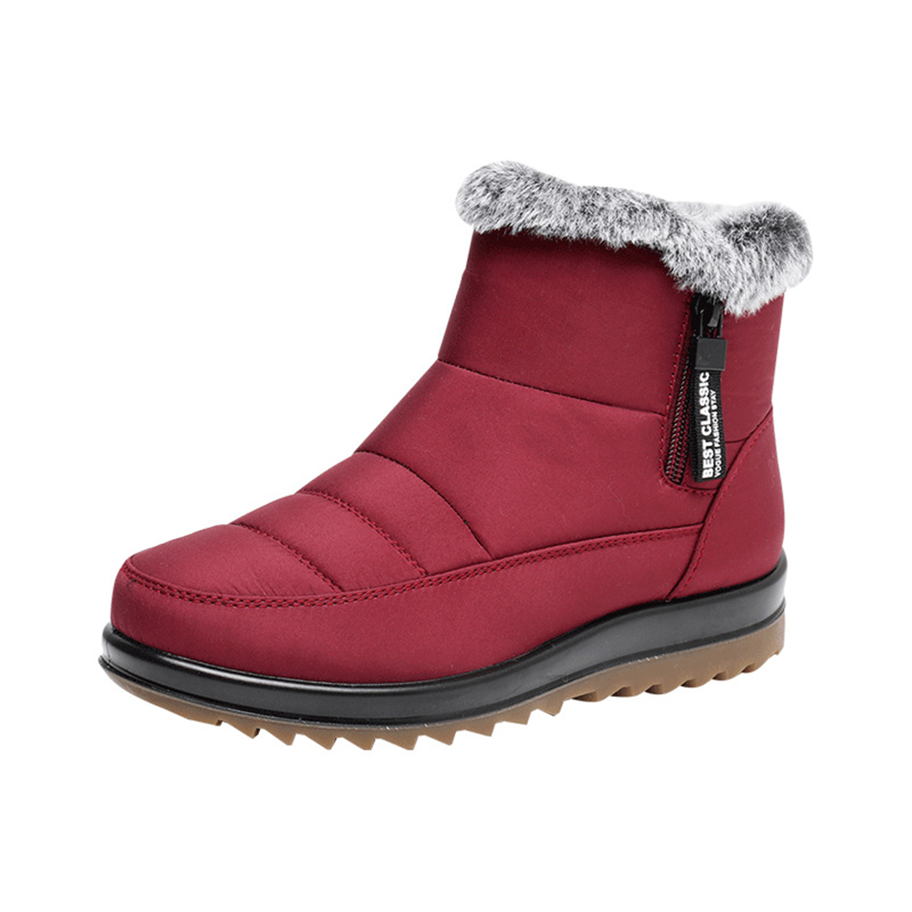Shobous Women's Winter Waterproof Non-Slip Fleece Snow Boots