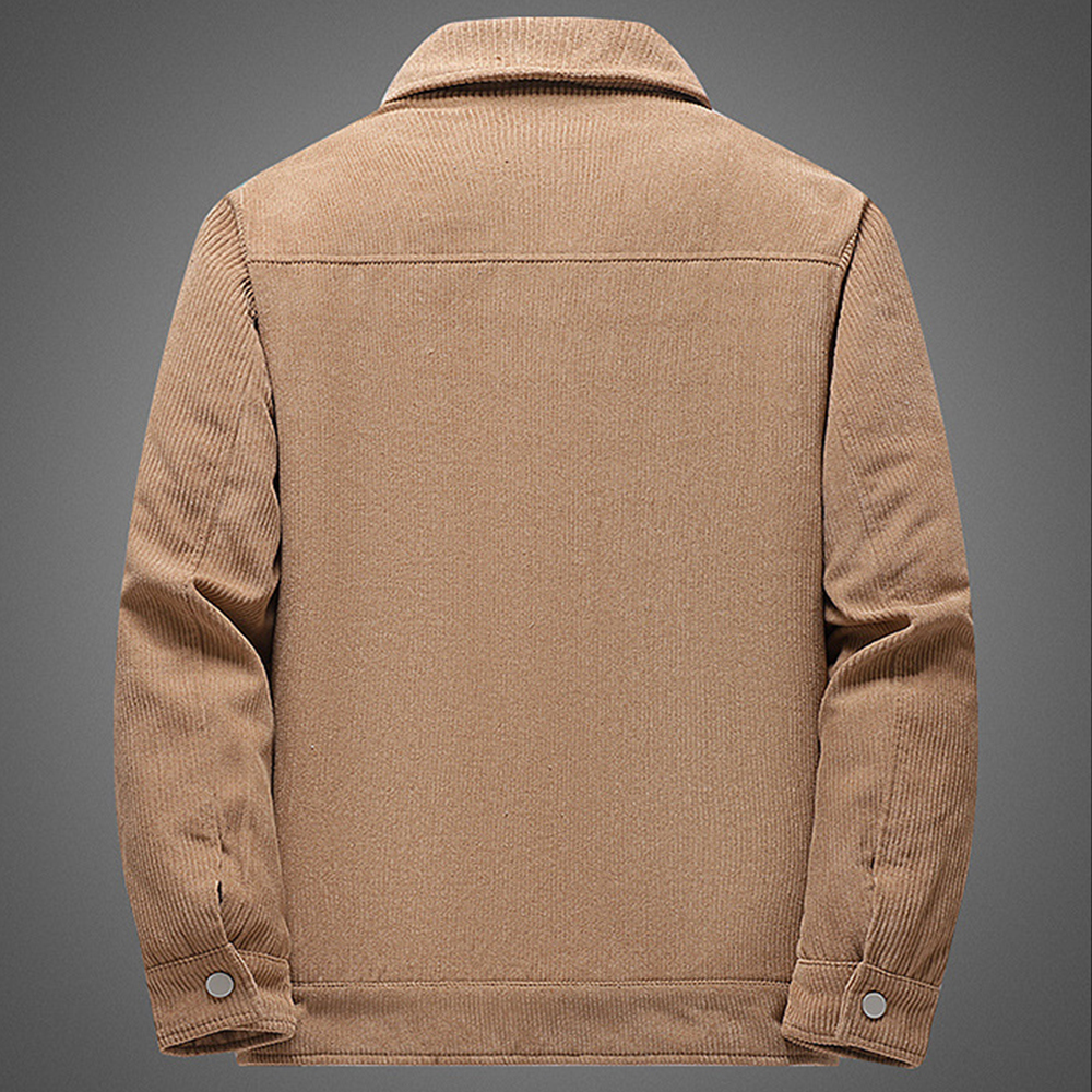 Saphirvogel™ Herren Revers Fleece Cord Snap Jacke