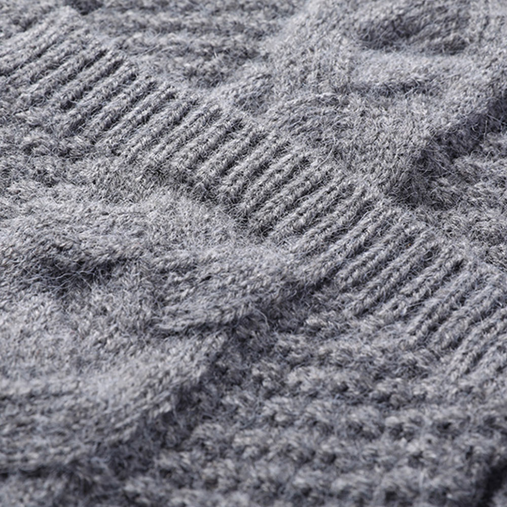 Saphirvogel™ Herren Twist Stehkragen Knopf-Taschen-Strickjacke Pullover